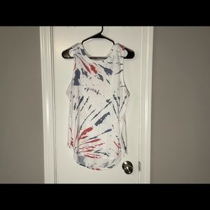 Red, white & blue tie dye tank